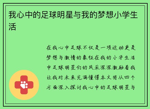 我心中的足球明星与我的梦想小学生活